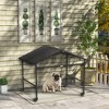 Skyzone Dark Brown Portable Rattan Dog Shelter with Wheels & Brakes, Spacious Outdoor Shade for - 2 of 4