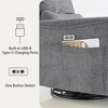 Dyonery Power Swivel Rocker Recliner, Fabric Glider Nursery Chair with Lumbar Support, USB & Type-C Ports, Small Reclining Sofa - 3 of 4