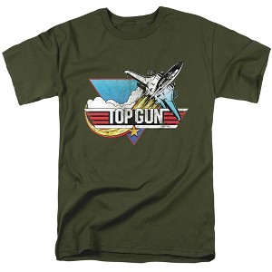 Top Gun Distressed Logo Adult T-Shirt Military Green 3X Large - 1 of 4