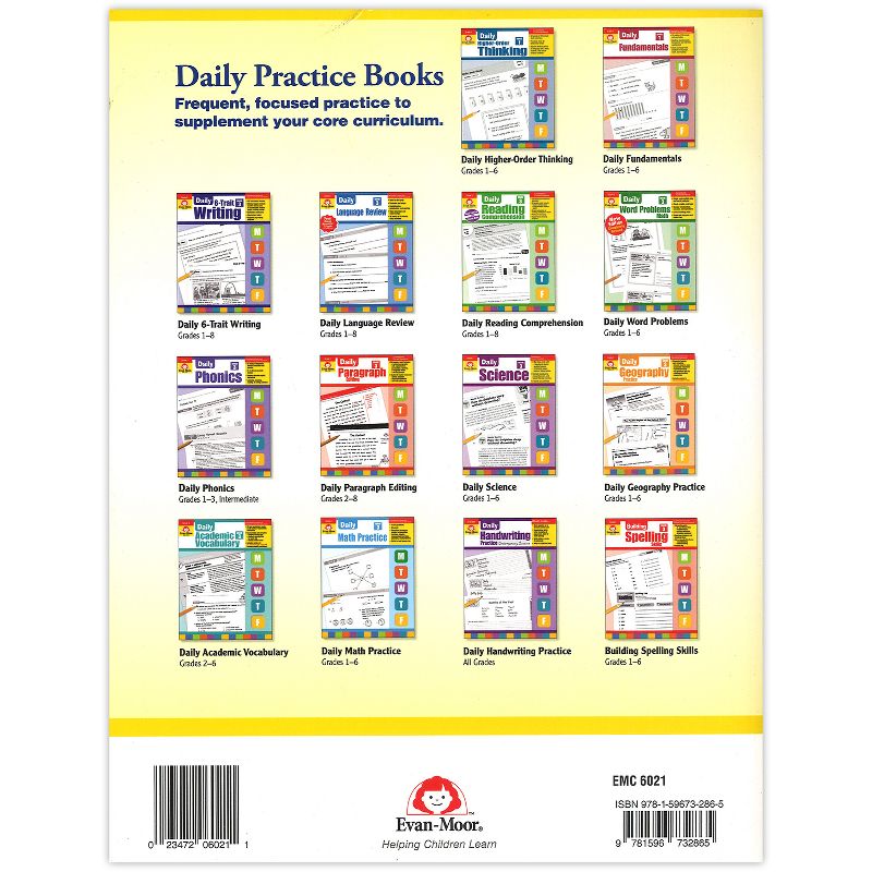 Evan-Moor Educational Publishers Daily 6-Trait Writing Book, Grade 1, 2 of 4