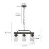 LNC Aries 3-Lights 22" Farmhouse Linear Kitchen Island Pendant  Lights, Matte  Black and Lights  Gray Wood Grain with 3 Clear Mason Jar - 3 of 4