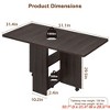 Folding Dining Table, Space Saving Farmhouse Dining Table for 4 Storage Shelf, 6 Wheels Multipose Expandable Kitchen Drop Leaf Table - 2 of 4