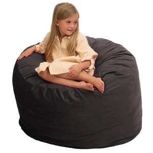 Ultimate Sack 3ft Bean Bag Chair, Oversized Comfortable Indoor Floor Lounger, Giant Foam-Filled Furniture for Relaxing, Grey Suede - 1 of 4
