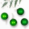 Northlight 2-Finish Glass Ball Christmas Ornaments - 4" (100mm) - Green - 4ct - 3 of 4