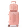 Karl Home 2 Piece Set ABS Trolley Cases striped Pattern Luggage (12in   20in) Black - 2 of 4