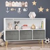 Okak Bedroom Dresser Bookcase with 3 Collapsible Fabric Drawers Ample Toy Storage Cabinet Children's Book Display for Hallway Kids Room - 4 of 4