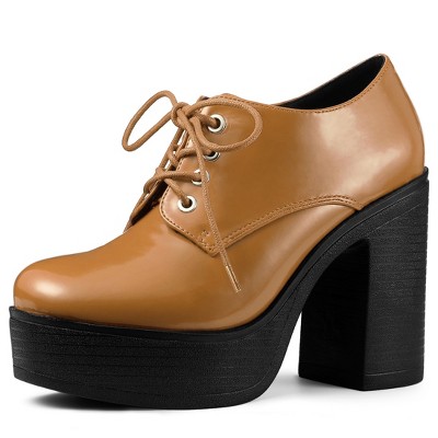 Allegra K Women's Platform High Chunky Heel Ankle Booties