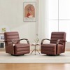 30.3"W PU Upholstered 360° Swivel Accent Chair with Solid Wood Armrests, Channel Tufted Lounge Reading Single Sofa Armchair for Bedroom - 3 of 4