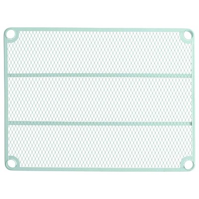 Sage Green 3-Tier Adjustable Metal Mesh Utility Shelving Unit