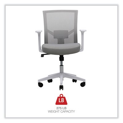 Gray Mesh Back Fabric Task Chair with Fixed Arms