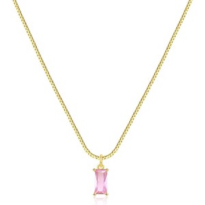 Diamond Necklaces for Women 14K Gold Plated Birthstone Necklace - 1 of 4