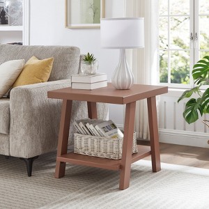 Roundhill Furniture Athens Contemporary Replicated Wood Shelf End Table - 1 of 4