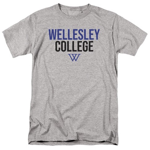 Wellesley College Official Stacked Adult T Shirt, Athletic Heather - image 1 of 4