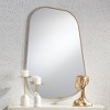 Possini Euro Design Reuleaux Rectangular Vanity Wall Mirror Modern Curved Corner Champagne Gold Frame 26" Wide for Bathroom Bedroom Living Room Office - 2 of 4