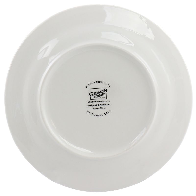 Gibson Home Embossed Ring 32 Piece Round Ceramic Dinnerware Set in White, 4 of 9