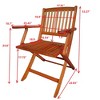Sevobal Outdoor Portable Chairs 4 piece Foldable Patio Dining Chair Set for Outdoor Patio Garden Terrace Backyard, Brown, 45.87"*22.52"*6.02" - 3 of 4