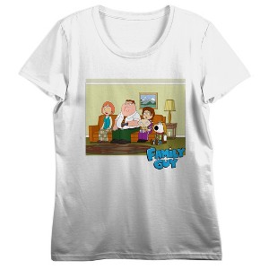 Family Guy Griffin Family Group Shot Crew Neck Short Sleeve Women's White T-shirt - 1 of 3