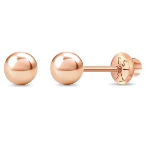 Girls' Classic Ball Screw Back 14k Rose Gold Earrings - In Season Jewelry - 1 of 4