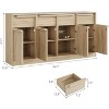 TackView Sideboard Buffet Cabinet with Drawers & Doors, Large Coffee Cabinet with Storage, Modern Storage Buffet Table for Home - 3 of 4