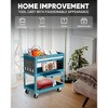 LDHTHOPI 3 Tier Metal Rolling Tool Cart Blue Heavy Duty Utility Cart 330 lbs Capacity with Lockable Drawer Wheels for Garage Workshop - 3 of 4