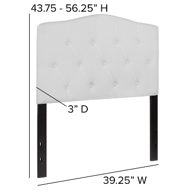 White Twin Tufted Upholstered Metal Headboard