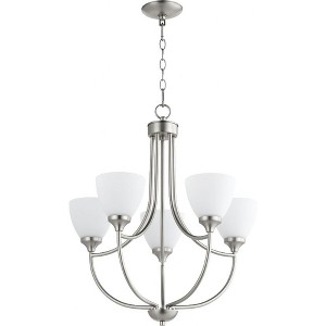 Quorum Lighting Enclave 5-Light Chandelier, Satin Nickel, Clear/Seeded Glass - 1 of 1