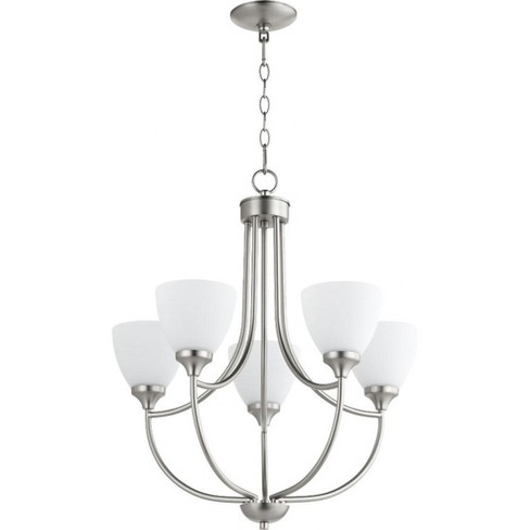 Quorum Lighting Enclave 5-Light Chandelier, Satin Nickel, Clear/Seeded Glass - image 1 of 1