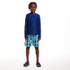 Andy & Evan  Kids  Navy Palm Tree Print Swim Trunk - 4 of 4