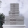 100% Cotton Medium Weight Geometric Border 8 Piece Assorted Bathroom Towel Set by Blue Nile Mills - 2 of 4
