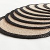 Plum & Post Jute Coil Round Placemats, Set of 8 - Natural/Black Jute - 3 of 4