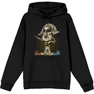 "Muscular George Washington" Caricature  Adult Long Sleeve Hoodie - 1 of 2