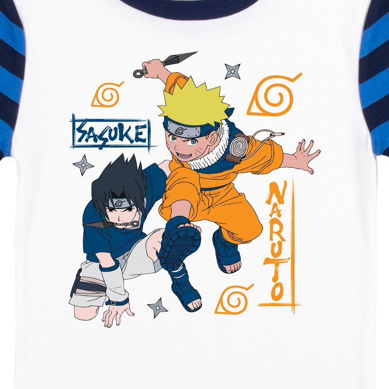 Naruto Classic Characters Youth Blue Striped Short Sleeve Pajama Set, 3 of 5