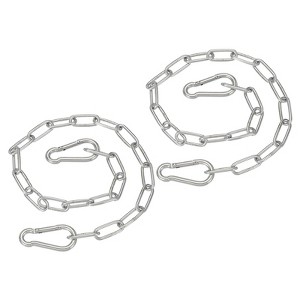 Unique Bargains Stainless Steel Outdoor Furniture Accessories Fitness Hammock Swing Chair Hanging Chains 2 Pcs - 1 of 4