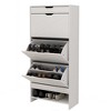 Tipping Bucket Shoe Storage Cabinet, 3 Tier Shoe Rack Storage Organizer With Slide Drawer, 3 Flip Drawers, Shelves Modern Shoe Cabinet - 3 of 4