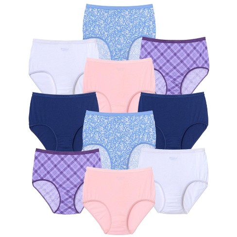 Comfort Choice Women's Plus Size Cotton Spandex Lace Detail Brief 2-Pack 