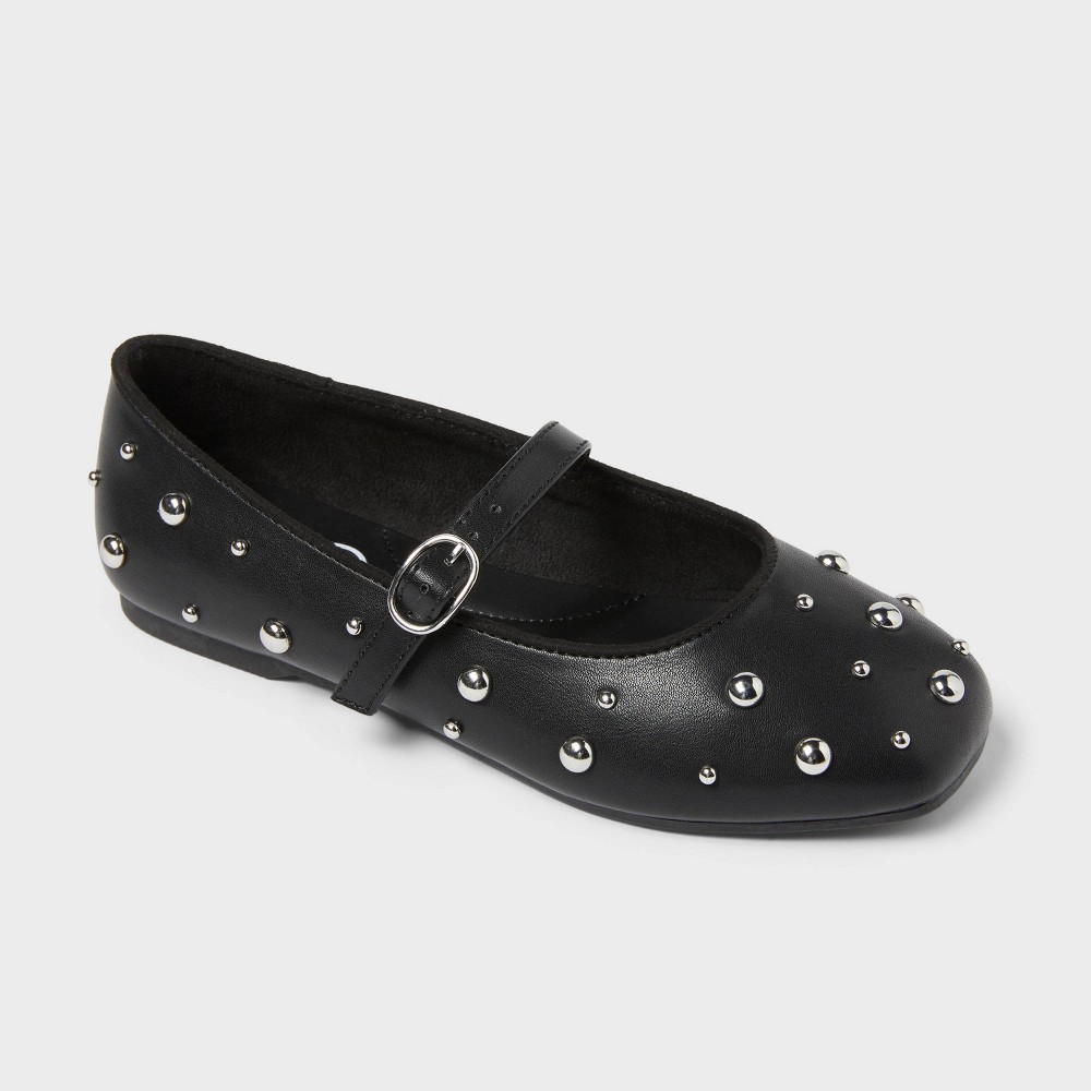 Size 1 Girls' Madison Studded Ballet Flats - art Class™ Black 1
