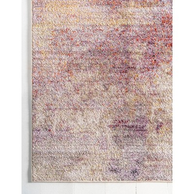 Multi Abstract Rectangular Stain-Resistant Synthetic Area Rug