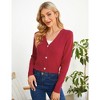WhizMax Women's Cropped Sweater Cardigan Long Sleeve V-Neck Sweater Rib Open Front Shrugs - 3 of 4