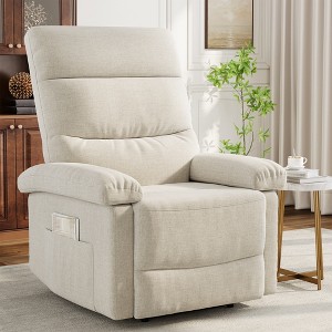 Recliner Chair, Manual Recliner with Side Pocket, Adjustable Fabric Single Sofa, Ergonomic Back Support for Living Room, Nursery, Bedroom - 1 of 4