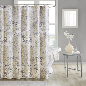 72"x72" Lian Printed Cotton Shower Curtain - Madison Park - 1 of 4