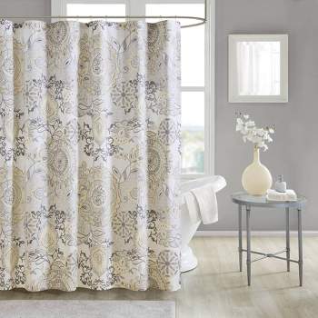 72"x72" Lian Printed Cotton Shower Curtain - Madison Park