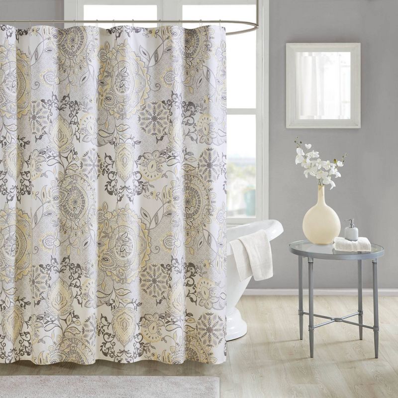 72"x72" Lian Printed Cotton Shower Curtain - Madison Park, 1 of 9