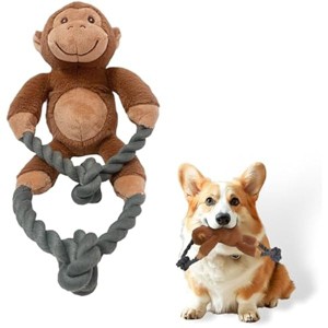 Plush Squeaky Dog Toys - Durable Cute Animals Toy for Indoor Play with Small, Medium and Large Dogs (Monkey), pink - 1 of 1