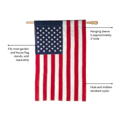 Patriotic American Flag House Applique Flag