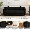 Modern Sofa, 83in Upholstered Velvet Triple Couch, with 2 Pillows, Mid-Century Sofa, Easy Assembly, Sofa Couch for Living Room, Bedroom, Apartment - image 2 of 4