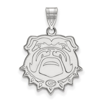 Black Bow Jewelry 10k White Gold Georgia Bulldogs NCAA Large Pendant