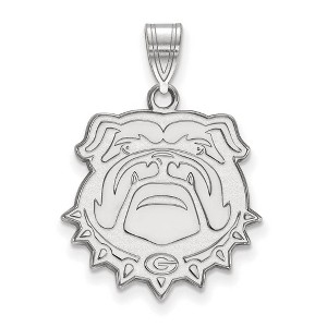 Black Bow Jewelry 10k White Gold Georgia Bulldogs NCAA Large Pendant - 1 of 3