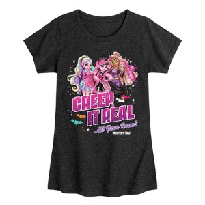 Girls' - Monster High - Clawdeen Draculaura Lagoona Creep It Real All Year Round Fitted Short Sleeve Graphic T-Shirt - 1 of 4