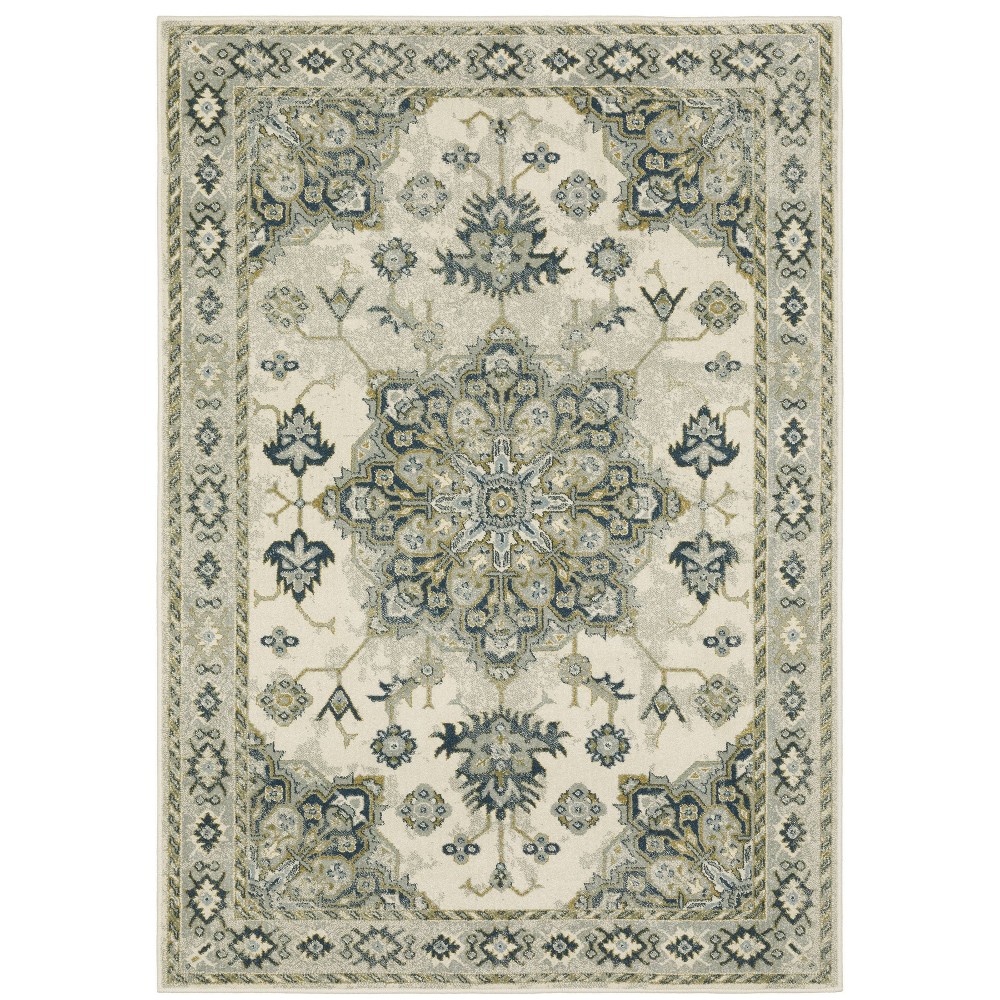 Photos - Area Rug 9'10"x12'10" Bryant Center Medallion Indoor  Ivory/Blue - Captiv8e