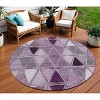 Merlot Purple And Lavender Geometric Washable Indoor Outdoor Area Rug - 2 of 4